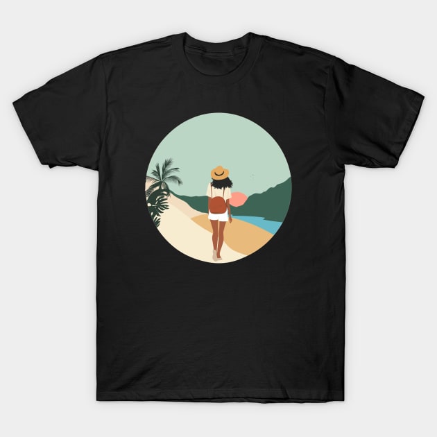 Sunset beach walk T-Shirt by Retroprints